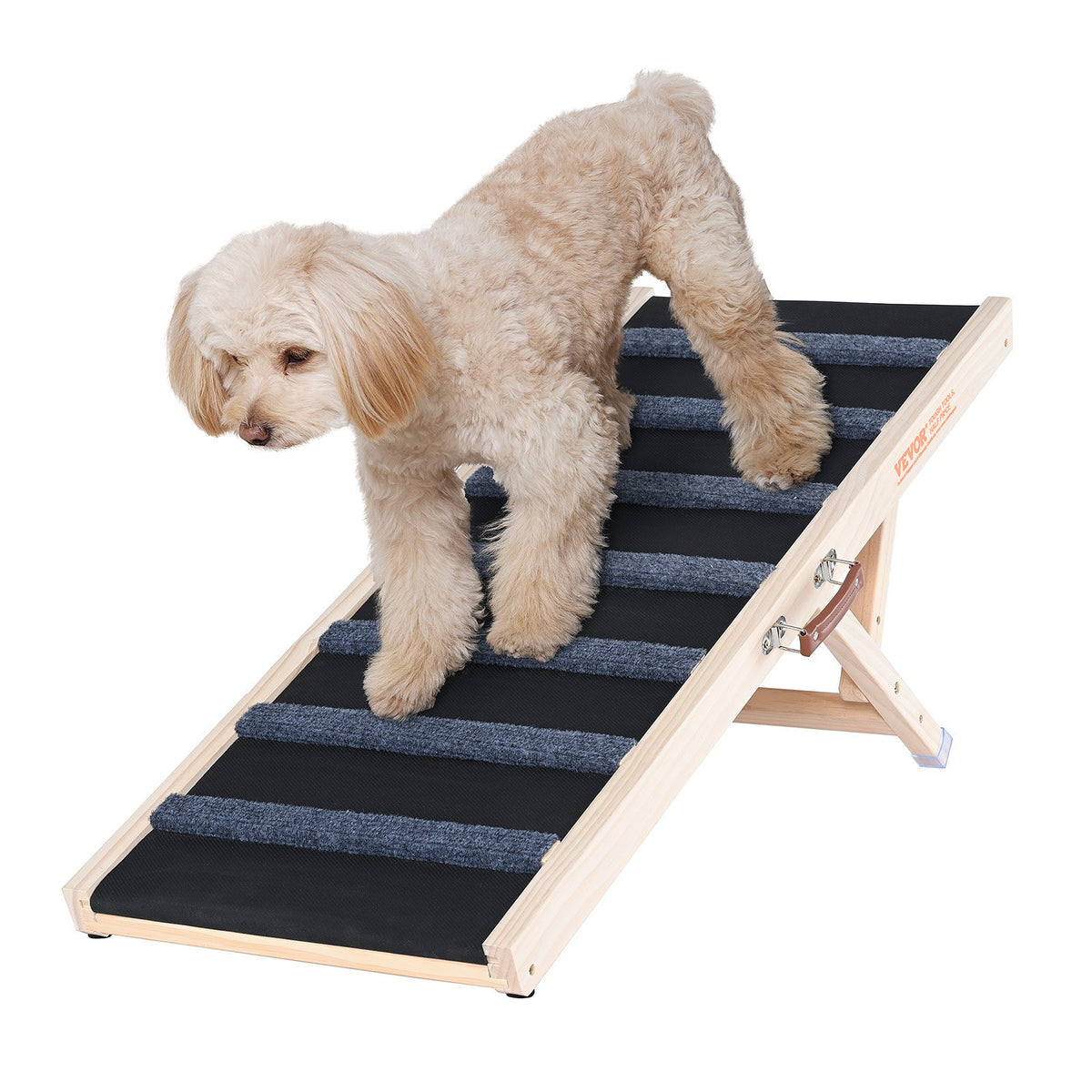 Dog using the GlideStep adjustable pet ramp