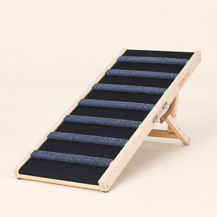 GlideStep adjustable pet ramp extended on a studio background